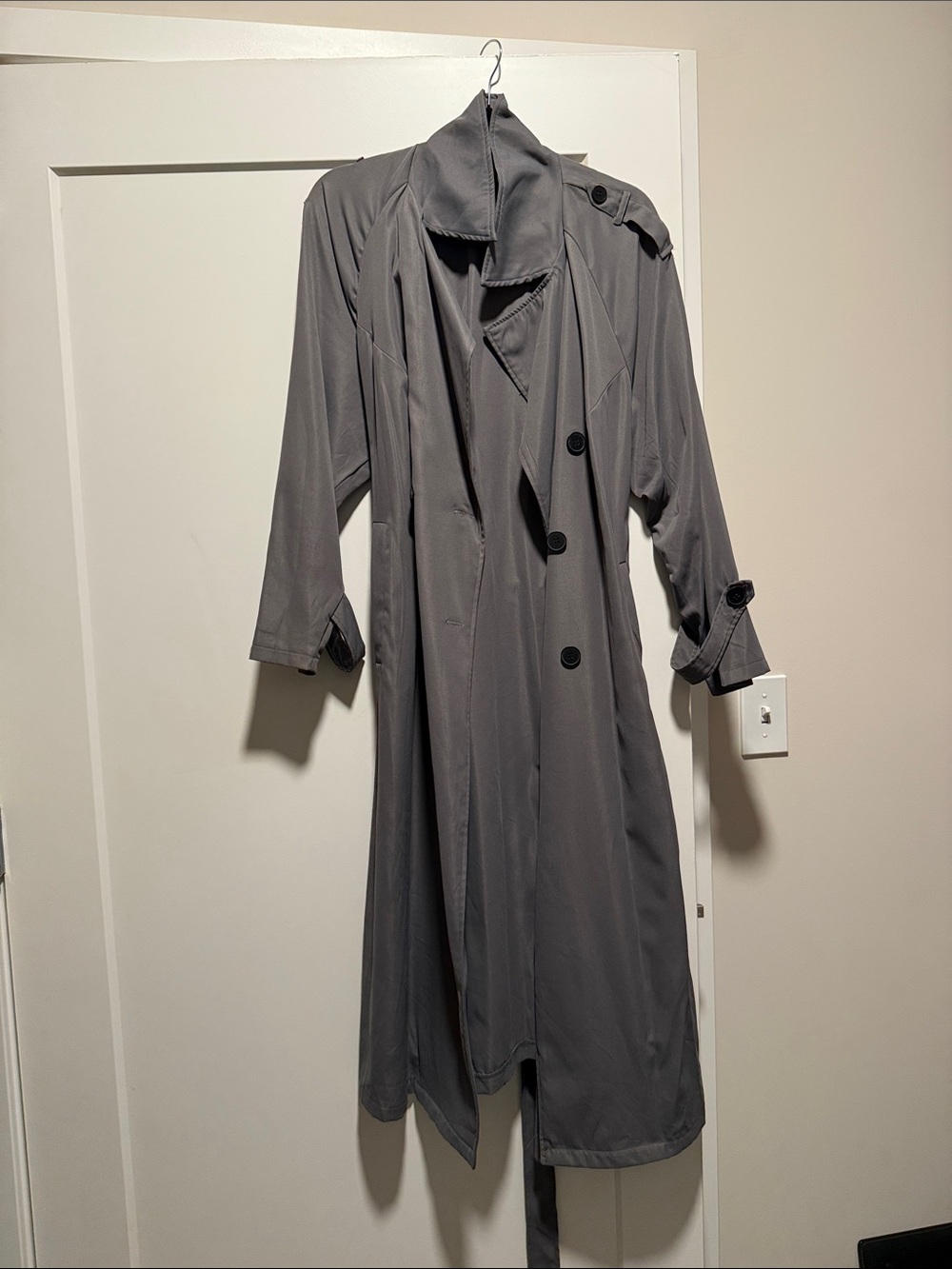 Gray Long Trench Coat - Women's Lightweight Overcoat
